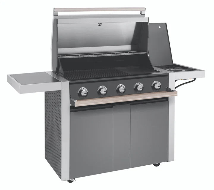 BeefEater 1500 Series - 5 Burner BBQ & Side Burner Trolley