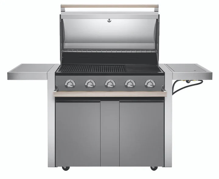 BeefEater 1500 Series - 5 Burner BBQ & Side Burner Trolley