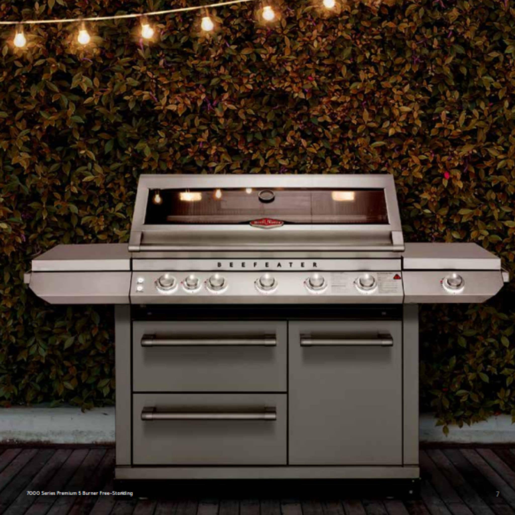 BeefEater Barbecue 7000 Series Premium - 5 Burner with Side Burner & Trolley