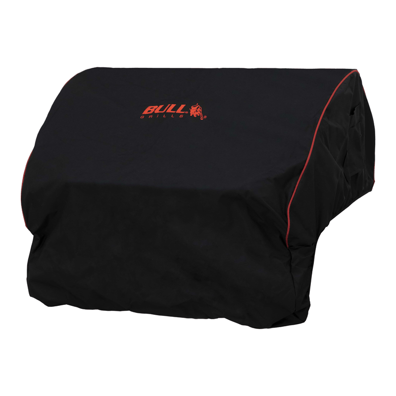 60cm Bull Steer Grill Premium Cover (Black With Red Piping)