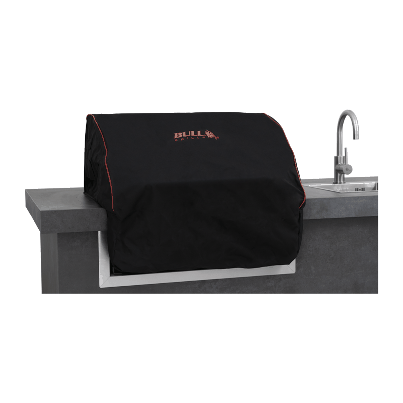 76cm Bull Grill Premium Cover (Black With Red Piping)